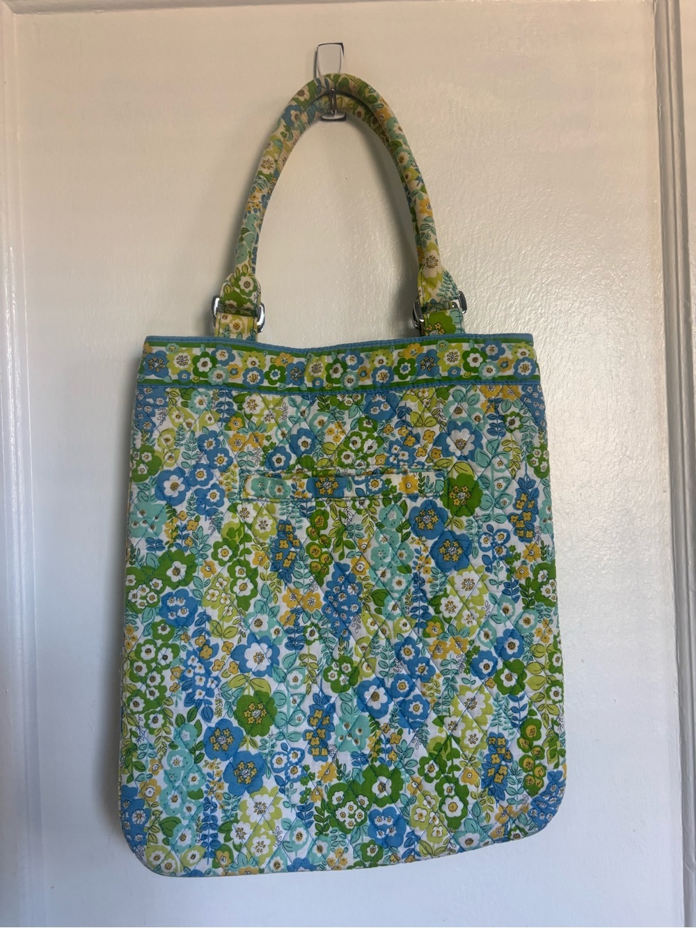 Vera Bradley Quilted Floral Tote in Blue & Green